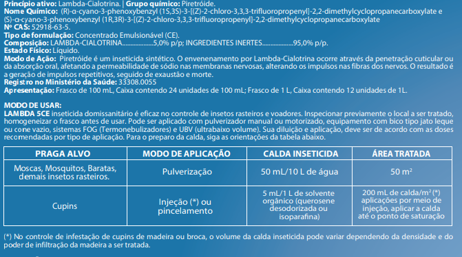 Inseticida Lambda 25 CE - Controle Eficaz de Pragas