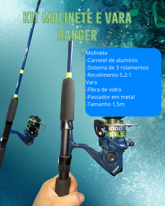 Molinete Ranger com vara 1,5m
