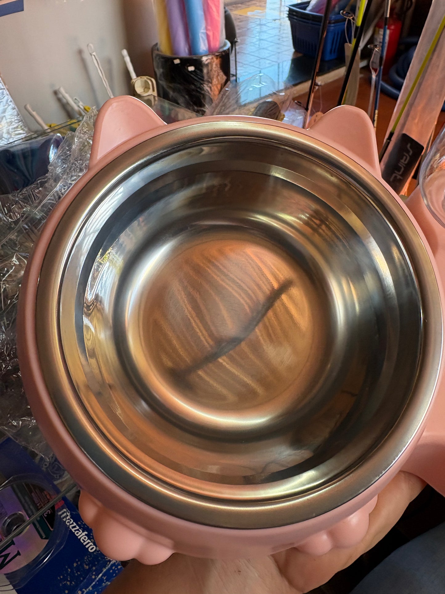 Comedouro inox e bebedouro para gatos- não molha o pelo