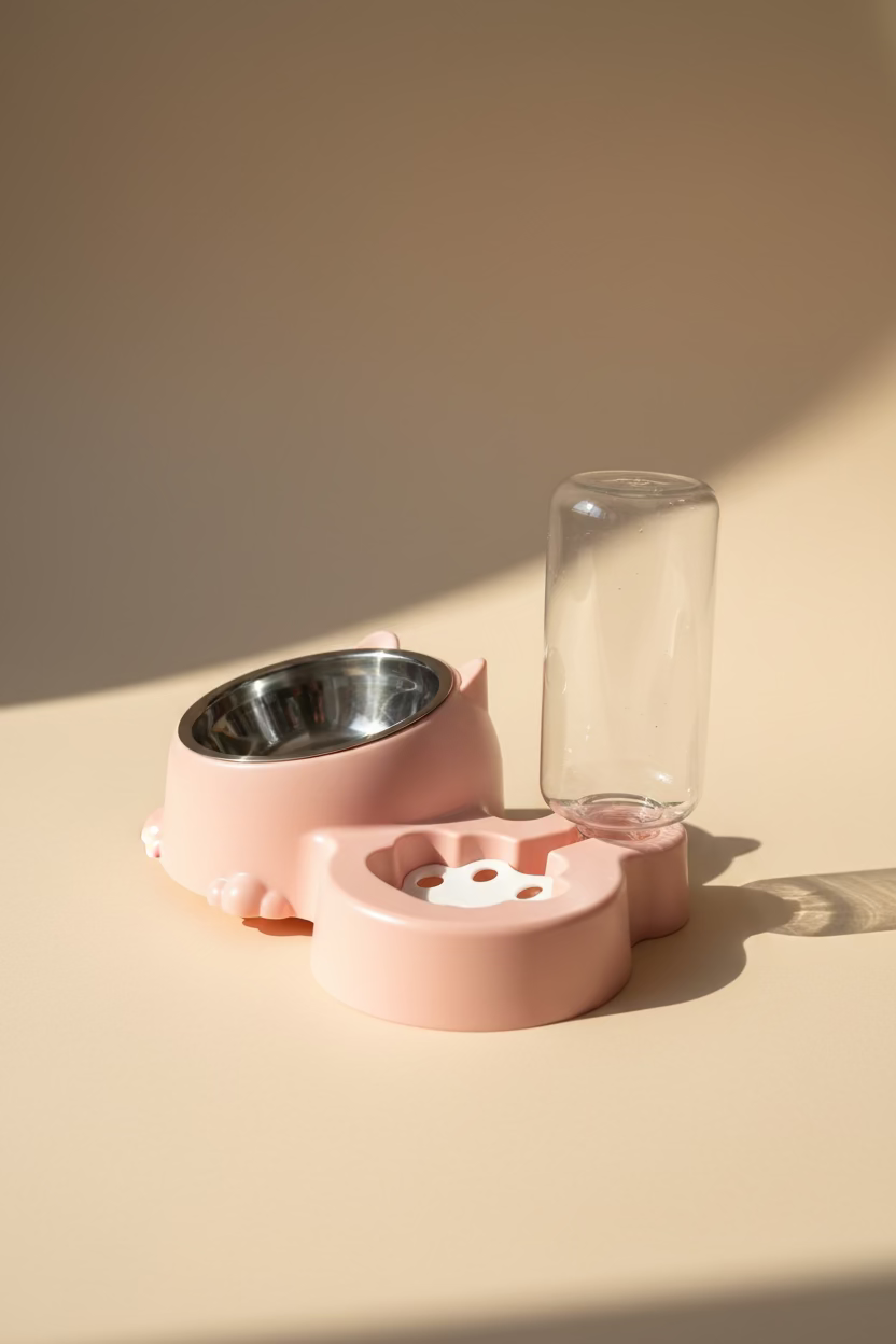 Comedouro inox e bebedouro para gatos- não molha o pelo