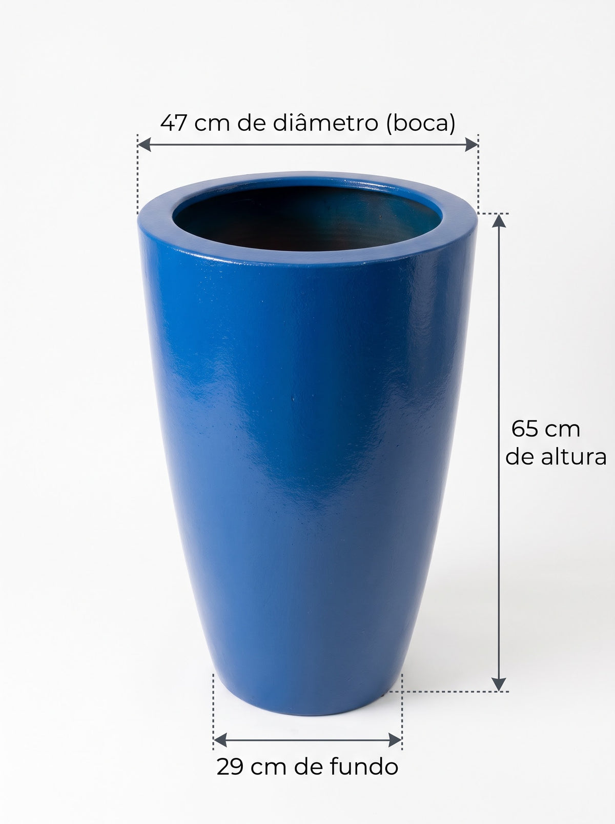 Vaso cone Grafiato 65 azul Macaúba - polietileno alta durabilidade