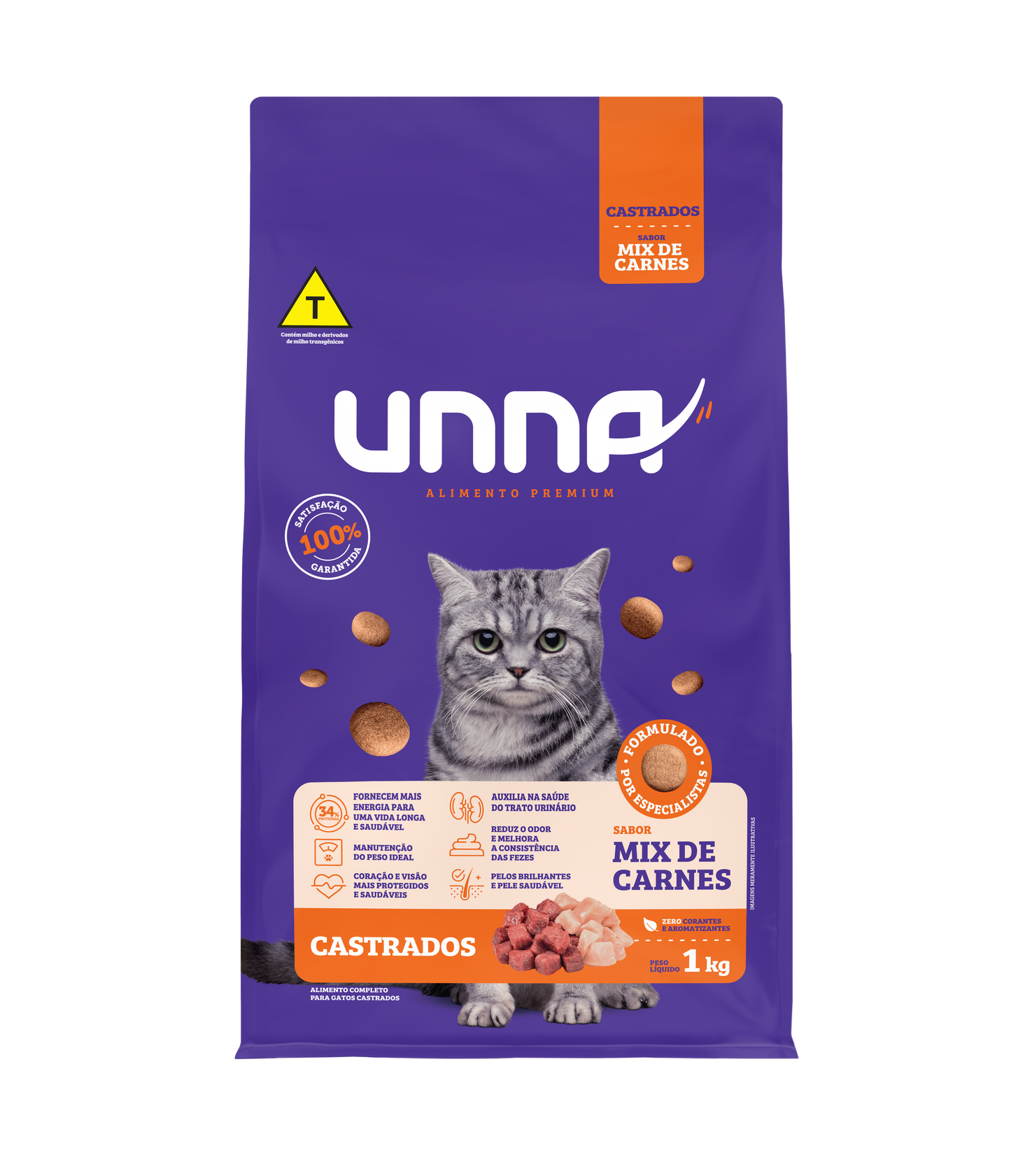 UNNA GATOS CASTRADO - SABOR MIX DE CARNES