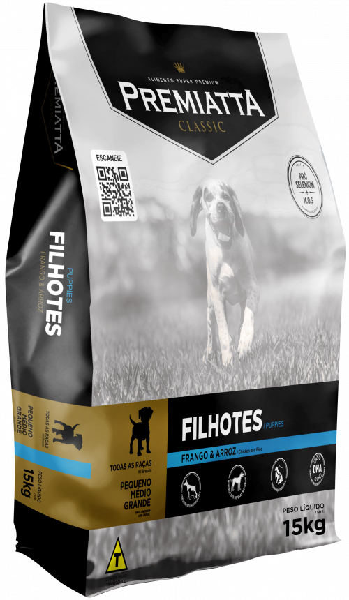 PREMIATTA - Classic Cães Filhotes de Todas as Raças Sabor Frango & Arroz