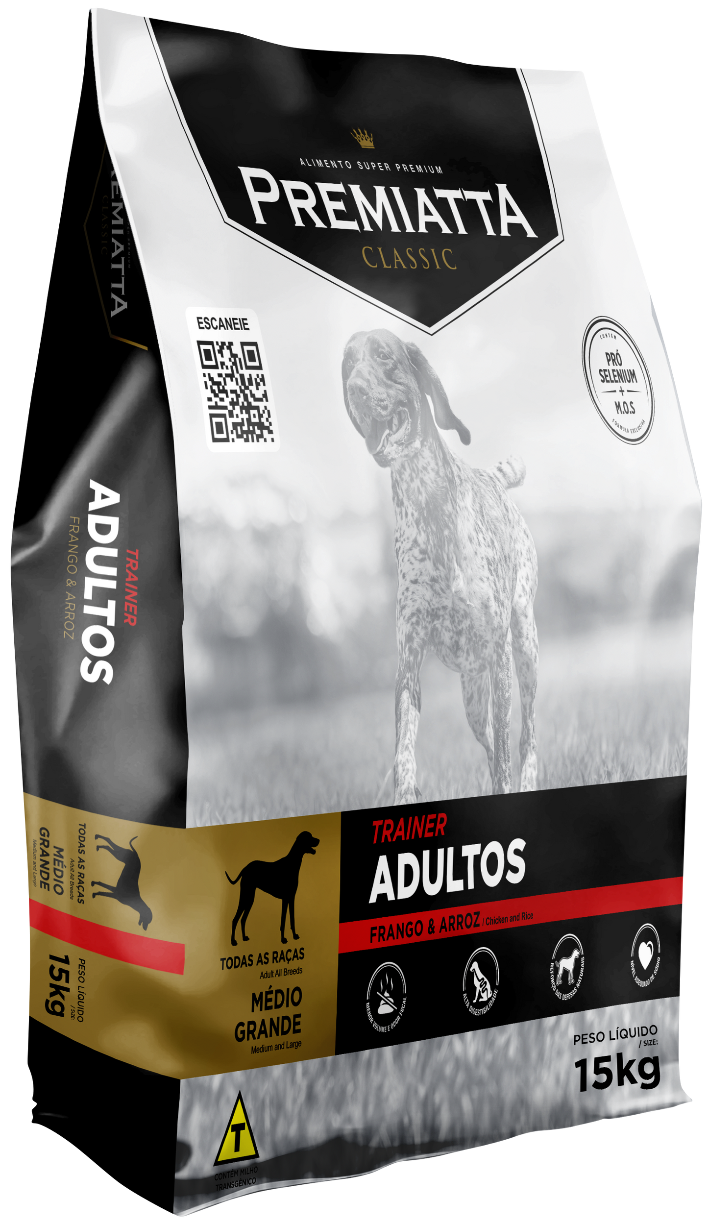 PREMIATTA - Classic Cães Adultos Raças Médias e Grandes - Trainer Sabor Frango & Arroz