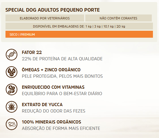 SPECIAL DOG ADULTOS PEQUENO PORTE